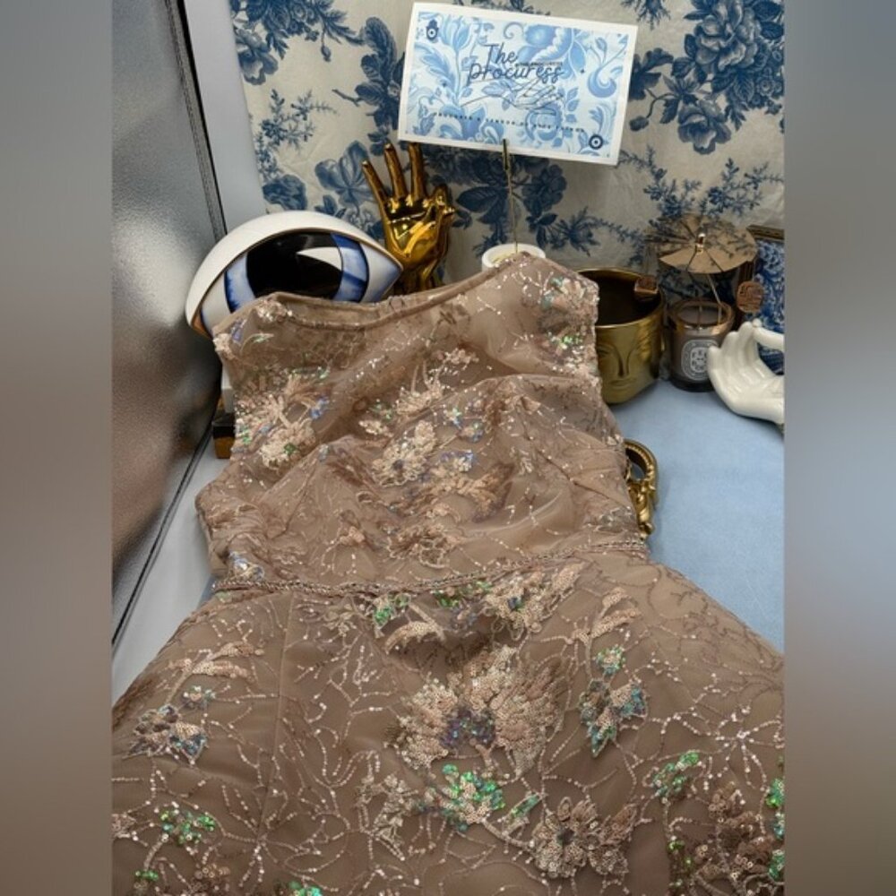 🆕 BRONX & BANCO 🧿 NWOT Violet Mini Dress, Gold & Champagne Sequin - Sz M US 6 - Picture 12 of 15